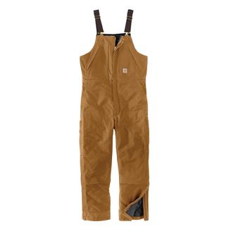 Men's Carhartt Insulated Bib Overalls Loose Fit Duck 4 Extreme Warmth Rating Carhartt Brown