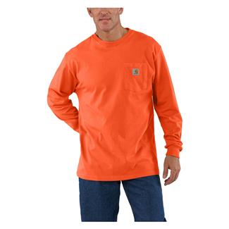 Men's Carhartt Long Sleeve Workwear Pocket T-Shirt Brite Orange