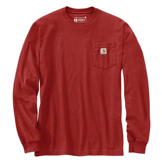 Men's Carhartt Long Sleeve Workwear Pocket T-Shirt Chili Pepper Heather