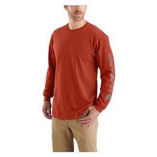 Men's Carhartt Long Sleeve Logo T-Shirt Chili Pepper Heather
