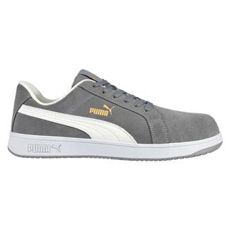 Men's Puma Safety Suede Iconic Low Composite Toe Static Dissipative Gray / White