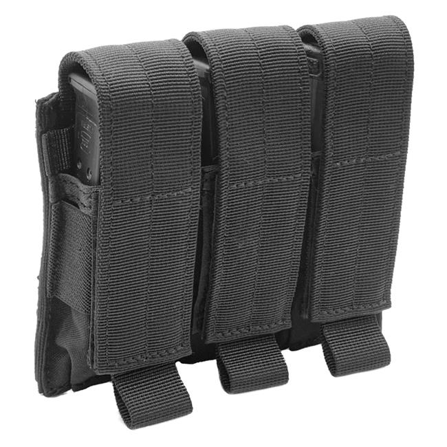 Triple MOLLE Tactical Mag Pouch - Adjustable 9mm/.40 Cal Magazine Holder For Vests & Backpacks