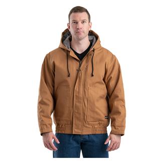 Men's Berne Workwear Flame Resistant Duck Hooded Jacket Brown