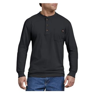 Men's Dickies Long Sleeve Heavyweight Henley Black