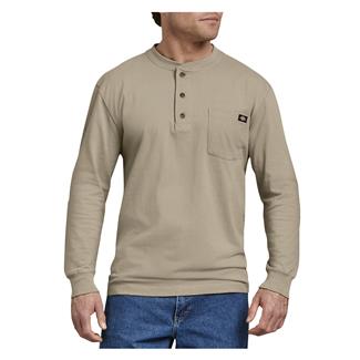 Men's Dickies Long Sleeve Heavyweight Henley Desert Sand