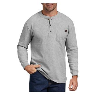 Men's Dickies Long Sleeve Heavyweight Henley Heather Gray