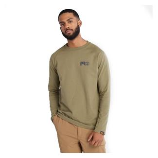 Men's Timberland PRO Core Reflective Pro Logo Long-Sleeve T-Shirt Burnt Olive