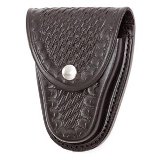 Gould & Goodrich Hinged Handcuff Case with Nickel Hardware Black Basket Weave