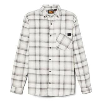 Men's Timberland PRO Woodfort Long Sleeve Lightweight Flannel Flex Shirt Vintage White YD