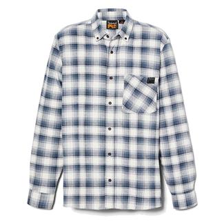 Men's Timberland PRO Woodfort Long Sleeve Lightweight Flannel Flex Shirt Vintage Indigo YD