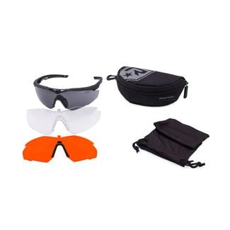 Revision Military StingerHawk Eyewear - Deluxe Laser Kit Black (frame) - FT-2 / Clear / Smoke (lens)
