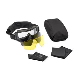 Revision Military Desert Locust Goggle System - Deluxe Kit Black (frame) - Yellow / Clear / Smoke (lens)