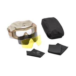 Revision Military Desert Locust Goggle System - Deluxe Kit Desert Tan (frame) - Yellow / Clear / Smoke (lens)
