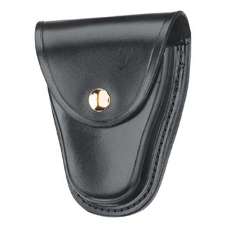 Gould & Goodrich Hinged Handcuff Case with Brass Hardware Black Hi-Gloss
