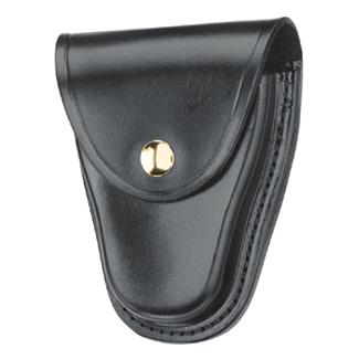 Gould & Goodrich K-Force Hinged Handcuff Case with Brass Hardware Plain Black