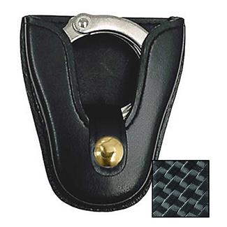 Gould & Goodrich K-Force Open Top Handcuff Case with Brass Hardware Basket Weave Black