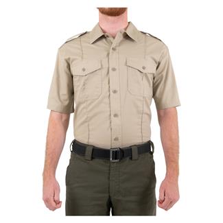 Men's First Tactical Pro Duty Uniform Short Sleeve Shirt Silver Tan