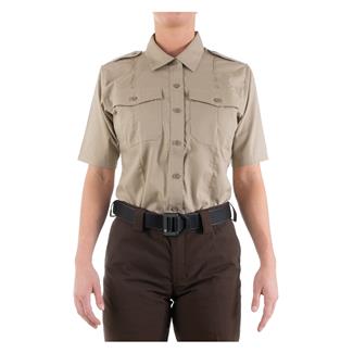 Women's First Tactical Pro Duty Uniform Short Sleeve Shirt Silver Tan