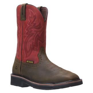 Men's Wolverine Rancher Met Guard Waterproof Boots Brown / Red