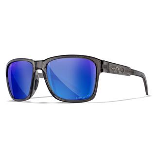 Wiley X Trek Gloss Crystal Dark Gray (frame) - Captivate Polarized Blue Mirror (lens)
