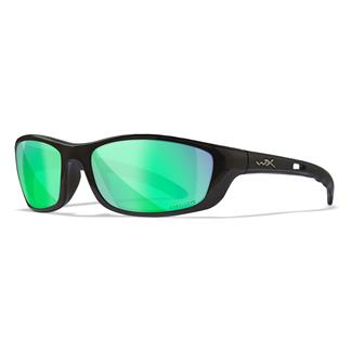 Wiley X P-17 Gloss Black (frame) - Captivate Polarized Green Mirror (lens)