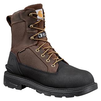 Men's Carhartt 8" Ironwood 200G Alloy Toe Waterproof Boots Dark Brown / Black
