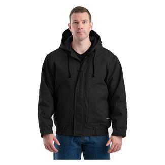 Men's Berne Workwear Flame Resistant Duck Hooded Jacket Black
