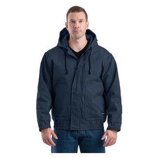 Men's Berne Workwear Flame Resistant Duck Hooded Jacket Navy