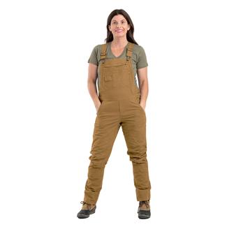 Women's Berne Workwear Flex Softstone Duck Unlined Bib Overall Brown Duck