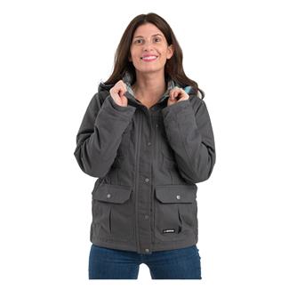 Women's Berne Workwear Washed Barn Coat - Quilted Flannel Lined Titanium