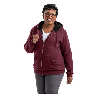 Women's Berne Workwear Insulated Full-Zip Hooded Sweathsirt Cabernet