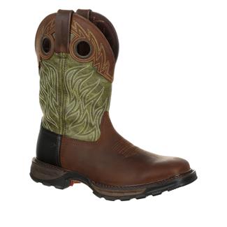 Men's Durango Maverick XP Waterproof Western Work Boots Oiled Brown / Forest Green