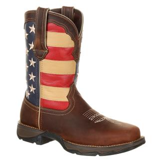 Women's Durango Lady Rebel Steel Toe Patriotic Flag Work Boots Brown / Union Flag