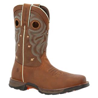 Women's Durango Maverick Steel Toe Waterproof Western Work Boots Rugged Tan