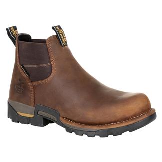 Men's Georgia Eagle One Chelsea Steel Toe Waterproof Work Boots Brown