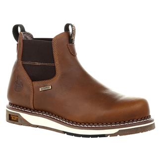 Men's Georgia Wedge Chelsea Waterproof Work Boots Brown