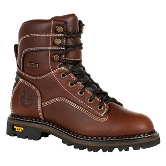 Women's Georgia Amp LT Logger Alloy Toe Waterproof Boots Brown