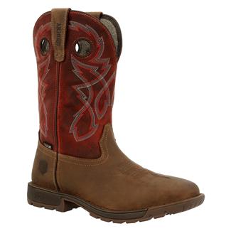 Men's Rocky Legacy 32 Western Steel Toe Waterproof Boots Tan Red