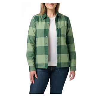 Women's 5.11 Louise Shirt Jacket Trekking Green Check