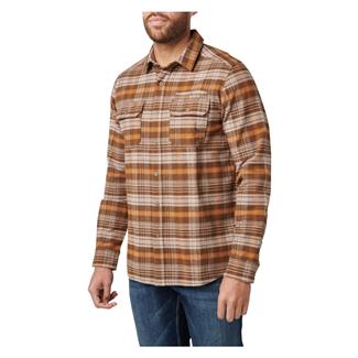 Men's 5.11 Lester Long Sleeve Shirt Dark Earth Plaid