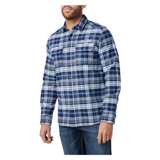 Men's 5.11 Lester Long Sleeve Shirt Pacific Navy Plaid