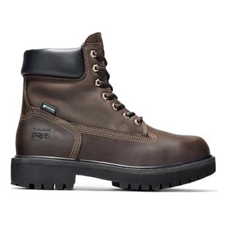 Men's Timberland PRO 6" Direct Attach 200G Steel Toe Waterproof Boots Dark Brown