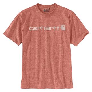 Men's Carhartt Logo T-Shirt Terracotta Snow Heather