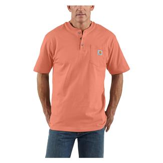 Men's Carhartt Loose Fit Heavyweight Pocket Henley Terracotta