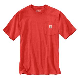 Men's Carhartt Loose Fit Heavyweight Pocket T-Shirt Fire Red Heather