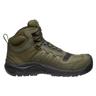 Men's Keen Utility Reno Mid KBF Carbon Toe Waterproof Boots Dark Olive / Black