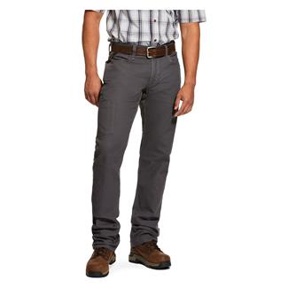 Men's Ariat Rebar M4 Relaxed DuraStretch Made Tough Stackable Straight Leg Pants Rebar Gray