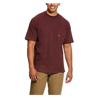 Men's Ariat Rebar Cotton Strong T-Shirt Burgundy Heather