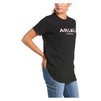Women's Ariat Rebar Cotton Strong Logo T-Shirt Navy
