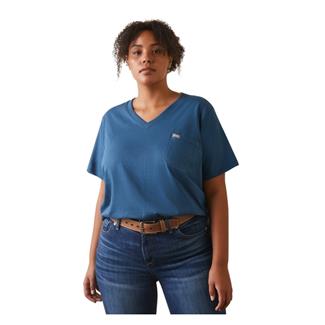 Women's Ariat Rebar Cotton Strong Reflective American Flag T-Shirt Key Largo